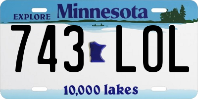 MN license plate 743LOL
