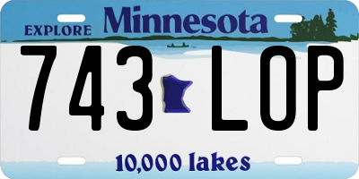 MN license plate 743LOP