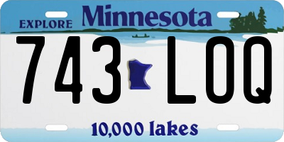 MN license plate 743LOQ