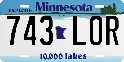 MN license plate 743LOR