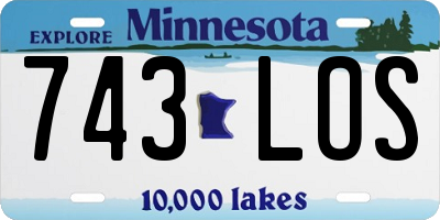 MN license plate 743LOS