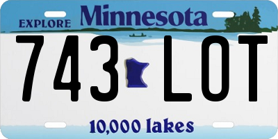 MN license plate 743LOT