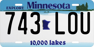 MN license plate 743LOU