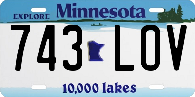 MN license plate 743LOV