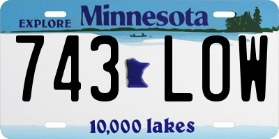 MN license plate 743LOW