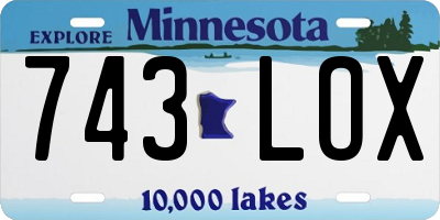 MN license plate 743LOX