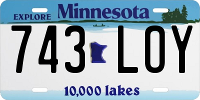 MN license plate 743LOY