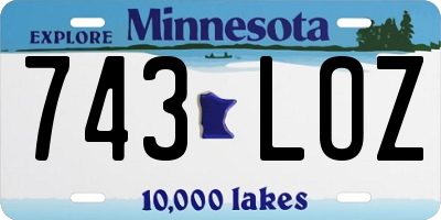 MN license plate 743LOZ