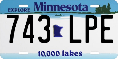 MN license plate 743LPE