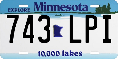 MN license plate 743LPI