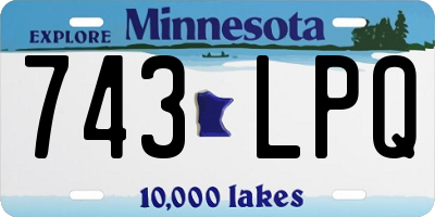 MN license plate 743LPQ