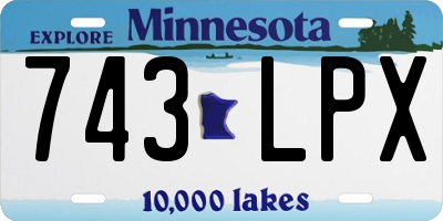MN license plate 743LPX