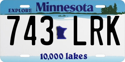 MN license plate 743LRK
