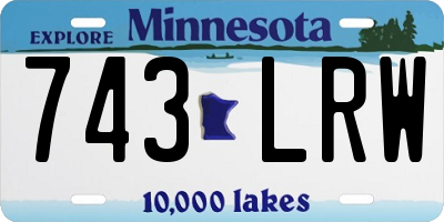 MN license plate 743LRW