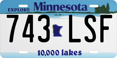 MN license plate 743LSF