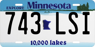 MN license plate 743LSI