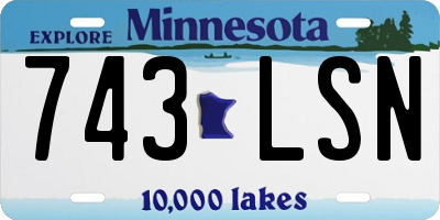 MN license plate 743LSN