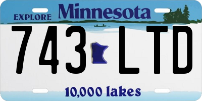 MN license plate 743LTD
