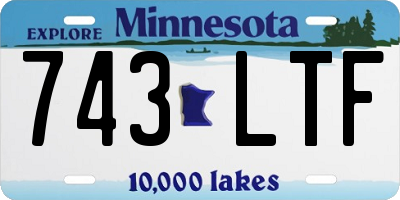 MN license plate 743LTF