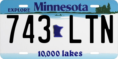 MN license plate 743LTN