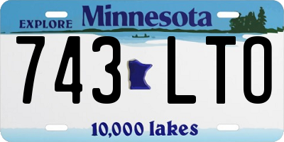 MN license plate 743LTO