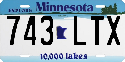 MN license plate 743LTX