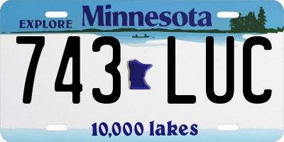 MN license plate 743LUC