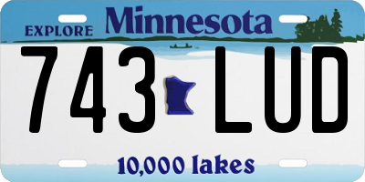 MN license plate 743LUD