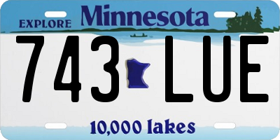 MN license plate 743LUE