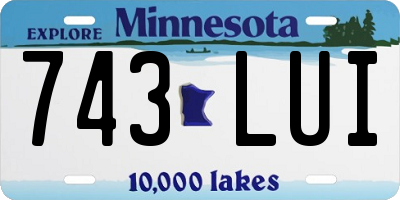 MN license plate 743LUI