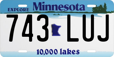 MN license plate 743LUJ