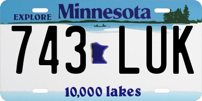 MN license plate 743LUK