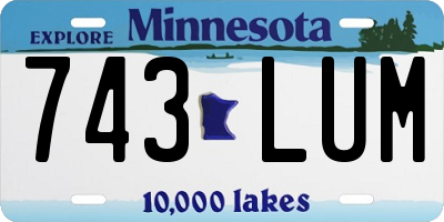 MN license plate 743LUM