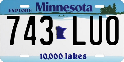 MN license plate 743LUO