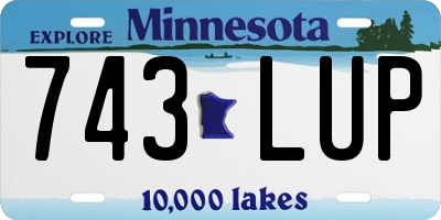 MN license plate 743LUP