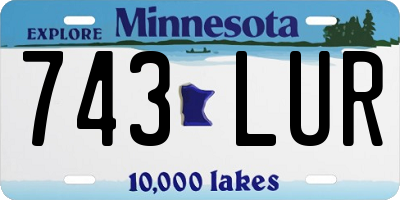 MN license plate 743LUR
