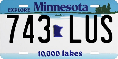 MN license plate 743LUS