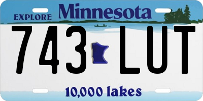 MN license plate 743LUT