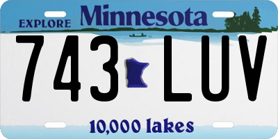 MN license plate 743LUV