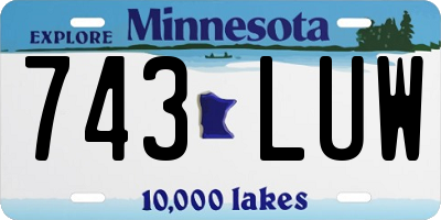 MN license plate 743LUW