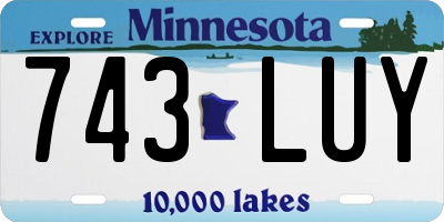 MN license plate 743LUY