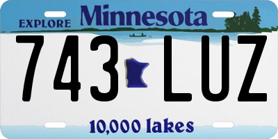 MN license plate 743LUZ