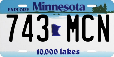 MN license plate 743MCN