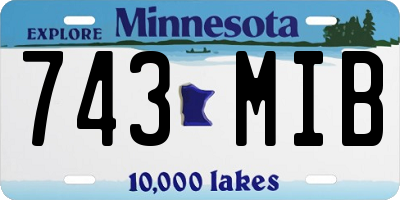 MN license plate 743MIB