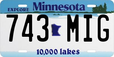 MN license plate 743MIG