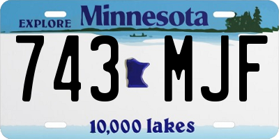 MN license plate 743MJF