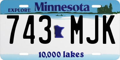 MN license plate 743MJK