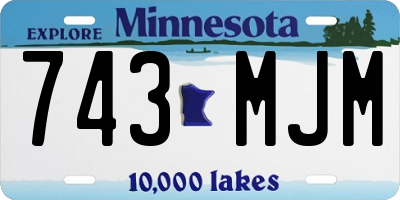 MN license plate 743MJM