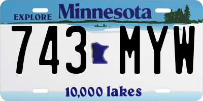 MN license plate 743MYW