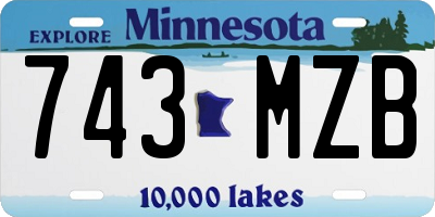 MN license plate 743MZB